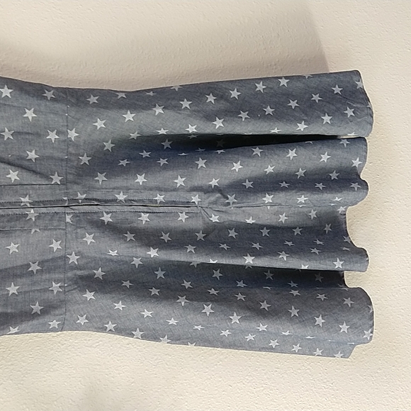 Nasty Gal Blue & White Stars Fit & Flare Cut-out Dress 4th of July  M - Picture 6 of 7